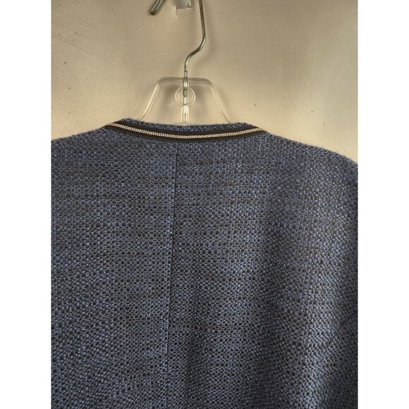 CJ Banks Womens Tweed Blazer Jacket Size 2X Navy Blue Open Carrier Academia NEW - Picture 6 of 9
